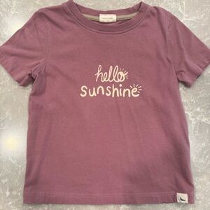 Turtledove London Hello Sunshine Mauve Short Sleeve Graphic Tee 3-4 Years EUC